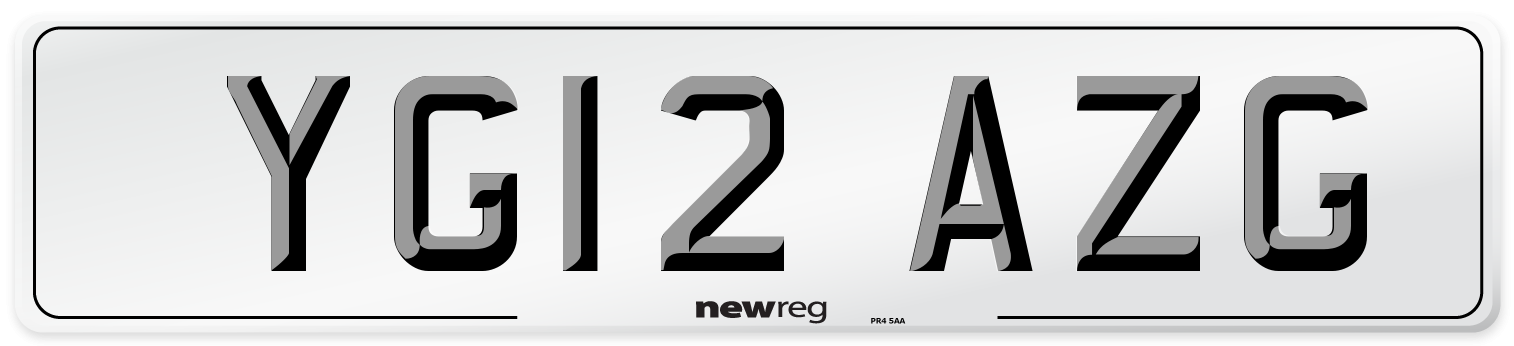 YG12 AZG Number Plate from New Reg